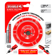 Diablo DHS3500 Snap-Lock 3-1/2 Inch Hole Saw with Mandrel System