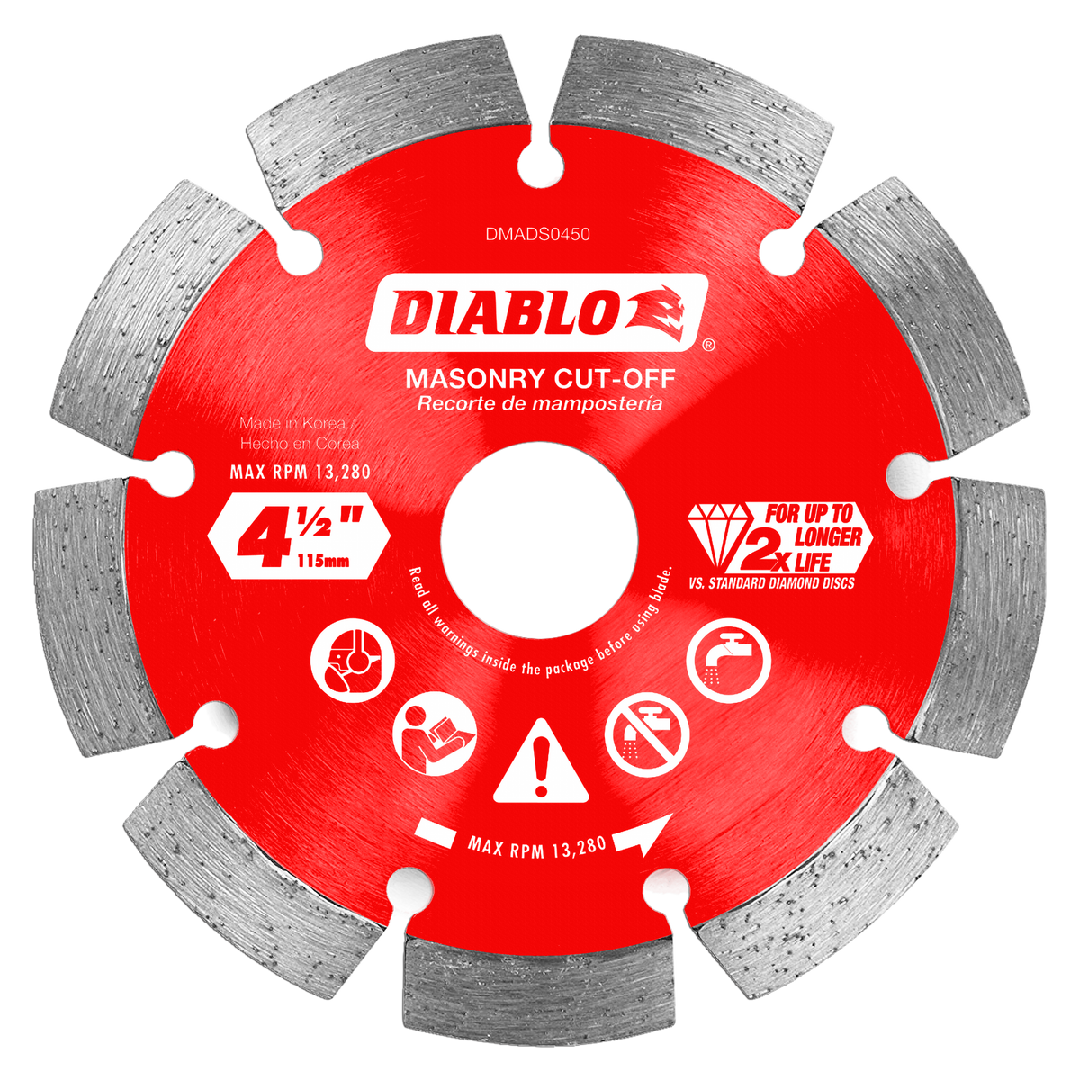 Diablo DMADS0450 Masonry Cutting Diamond Segmented Cut Off Disc 4-1/2 Inch