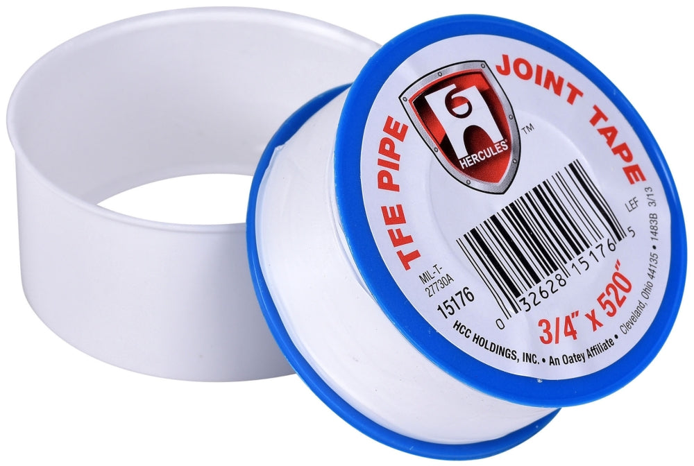 Hercules 15176 Pipe Joint Tape PTFE White 520 Inch Length x 3/4 Inch Width