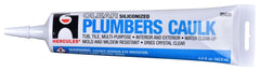 Hercules 25620 Siliconized Acrylic Latex Plumber Caulk 5.5 Fl Oz Tube Clear