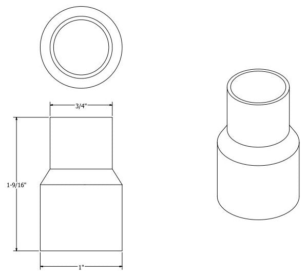 Jones Stephens C75080 3/4 C x 1/2 C Reducer Coupling Wrot Copper