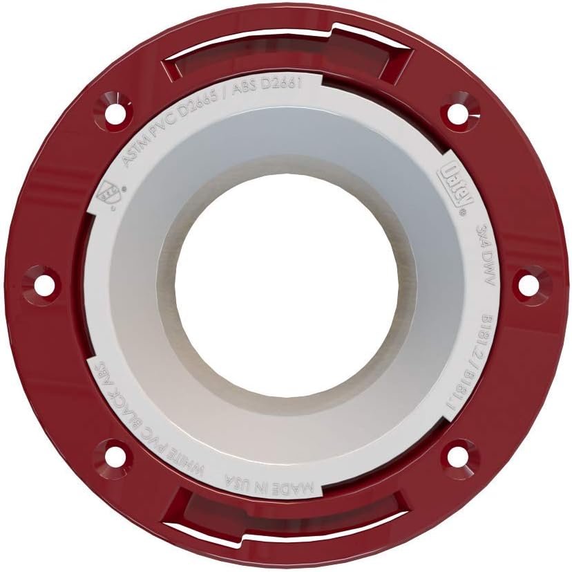 Oatey 43513 PVC Closet Flange with Metal Ring 3-Inch or 4-Inch Solvent Weld