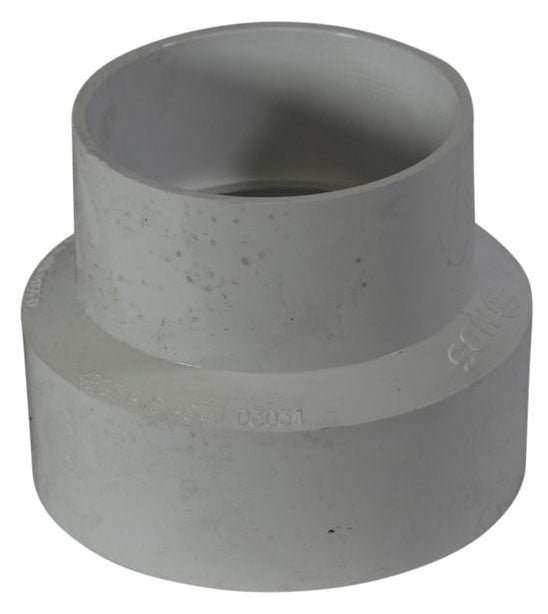 NDS 4P07 PVC Solvent Weld Reducing Sewer and Drain Coupling 4 inch to 3 inch