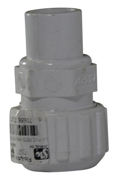 NDS 733-07 Flo-Lock 700 Series 3/4 Inch IPS Spigot x CTS Straight SDR 9 White PVC Adapter