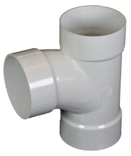 NDS 4P09 PVC Tee Solvent Weld White for Sewer and Drain