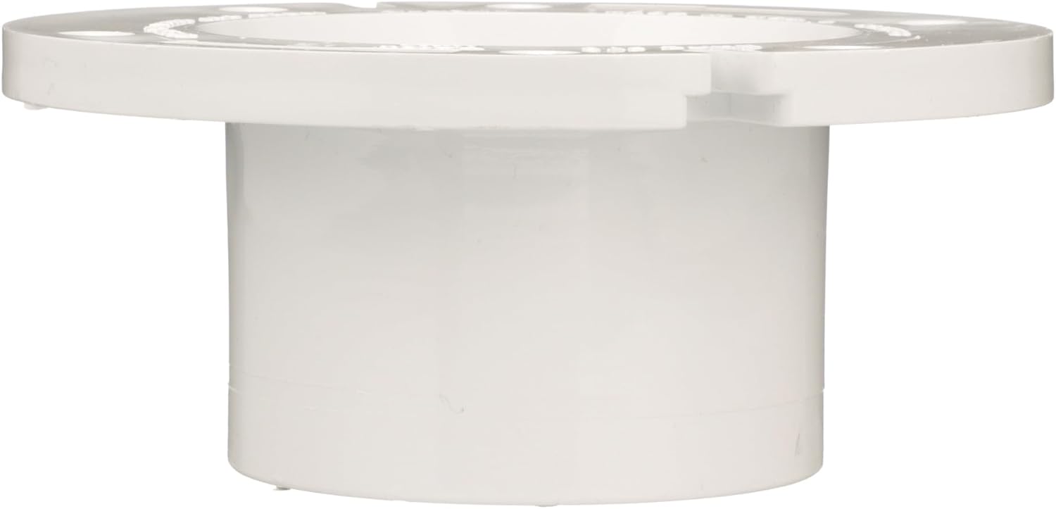 Oatey 43525 3 in. or 4 in. PVC Long Pattern Closet Flange with Plastic Ring without Test Cap