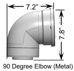 Rinnai 224255 90 Degree Metal Elbow for Non-Condensing Tankless Water Heaters