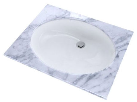 TOTO LT587#01 Oval Undermount Bathroom Sink Vitreous China Cotton 19 x 15 inches