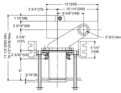 Watts ISCA-101-L Horizontal Closet Carrier No Hub x No Hub