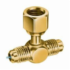 JB Industries A31852 Swivel Nut Tee with Depressor 1/4 inch SAE Female Brass Tee (Pack of 3)