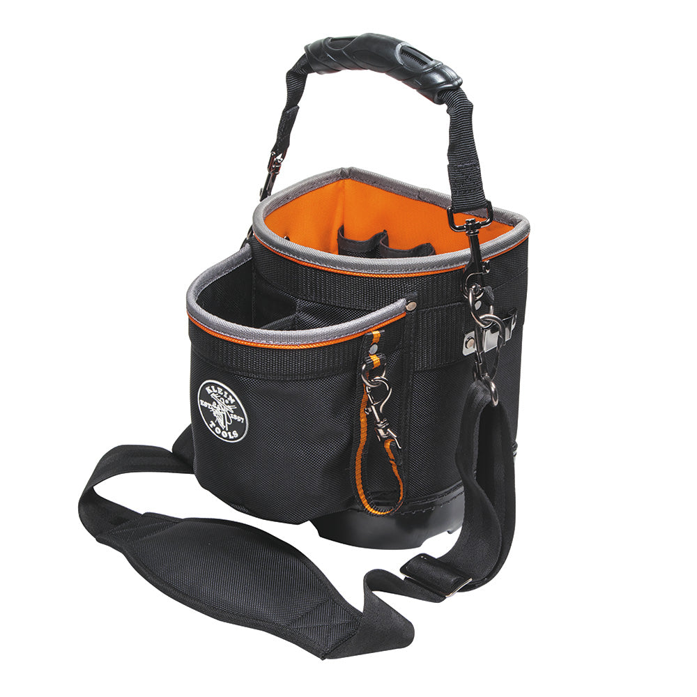 Klein Tools 55419SP-14 Tradesman Pro Shoulder Pouch 14 Pockets Black/Orange