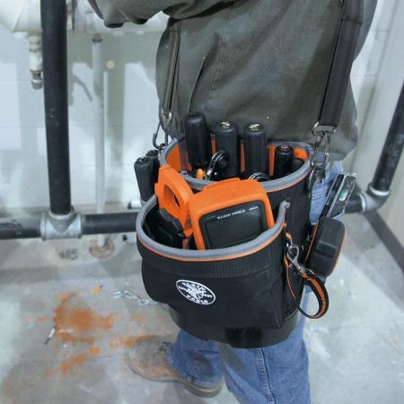 Klein Tools 55419SP-14 Tradesman Pro Shoulder Pouch 14 Pockets Black/Orange