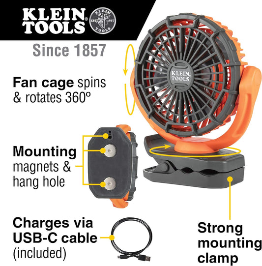 Klein Tools PJSFM1 Rechargeable Personal Jobsite Fan