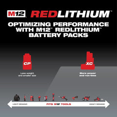 Milwaukee 48-11-2402 M12 XC High Capacity 3.0 AH REDLITHIUM Battery Pack