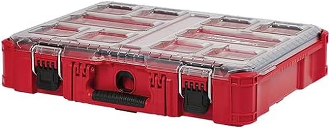 Milwaukee 48-22-8430 PACKOUT, 10 Compartment, Small Parts Organizer, Corded-electric, Red