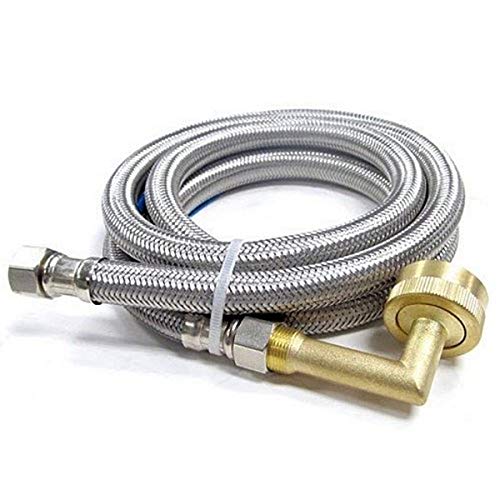 EASYFLEX EF-DC-38CHBL-48 Stainless Steel Braided Dishwasher Connector 3/8 C x 3/4 GH Elbow 48 Replacement EF-DC-38CHBL-48