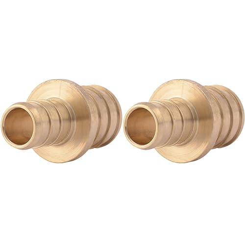 SharkBite UC058LFA 1/2 x 3/4 Inch Crimp Reducing Coupling Brass Plumbing Fitting PEX Pipe PE-RT Pack of 2