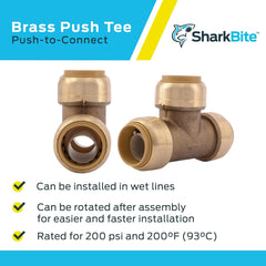 SharkBite U370LFA Tee Connector Brass 3/4 Inch Replacement U370LFA