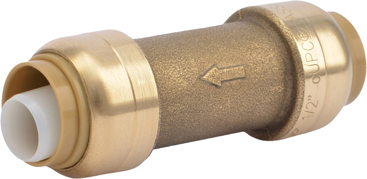 SharkBite U2008-0000LFA Check Valve Brass Push Connect for PEX, Copper, CPVC, and PE-RT