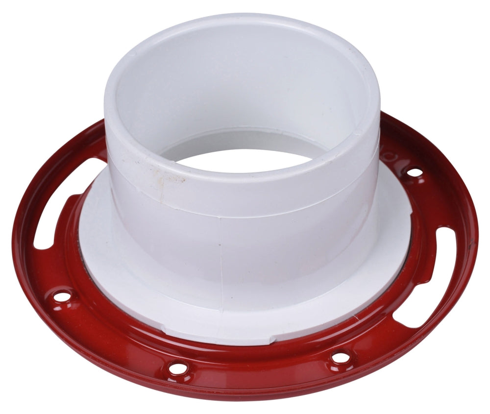 Oatey 43535 PVC Closet Flange Level Fit Long Pattern Solvent Weld for 3 Inch or 4 Inch Schedule 40 DWV Pipe