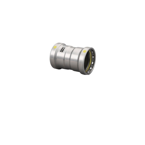 Viega 28770 MegaPressG 2-1/2 Inch Coupling with Stop Press x Press Lead Free Zinc-Nickel Coated Carbon Steel