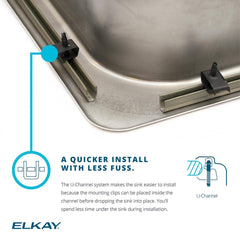 Elkay CDKR25172 Celebrity 25 Inch Single Basin Drop In Stainless Steel Utility Sink - 2 Faucet Holes