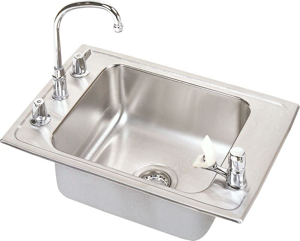 Elkay DRKRC2220C Sink 18 Gauge Stainless Steel 22x19.5x7.5 inches Single Bowl Top Mount Lustertone