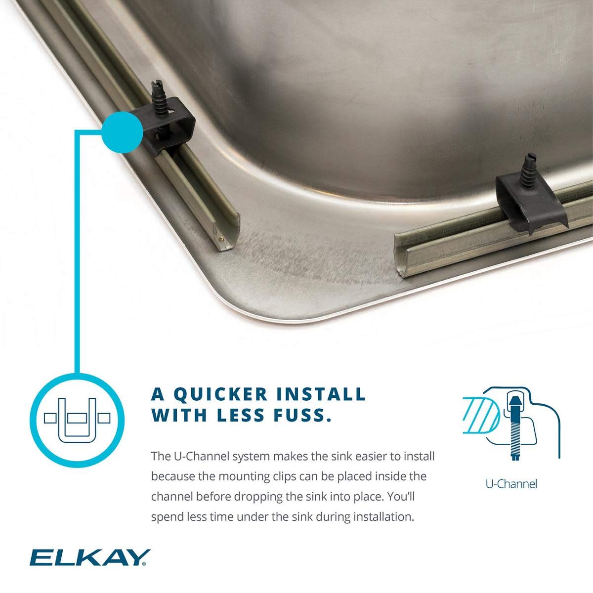 Elkay DRKRC2220C Sink 18 Gauge Stainless Steel 22x19.5x7.5 inches Single Bowl Top Mount Lustertone