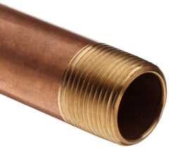 Merit Brass 2024-250 Red Brass Pipe Nipple Seamless Schedule 40 1-1/2 Inch MNPT x 2-1/2 Inch