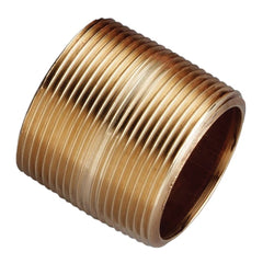 Merit Brass 2008-001 Brass Nipple 1/2 Inch Close Length NPT Thread Male Red Brass