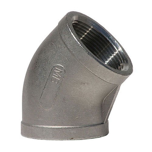 Merit Brass K602-12 Stainless Steel 316 Cast Pipe Fitting, 45 Degree Elbow, Class 150, 3/4 Inch NPT Female