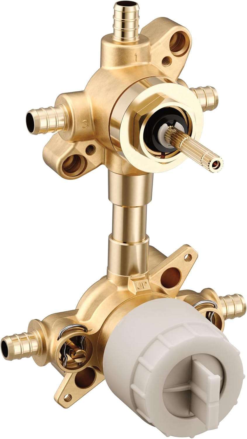 Moen U232XS M-CORE 3-Series Mixing Valve with 2 or 3 Function Integrated Transfer Valve with Crimp Ring PEX Connections and Stops