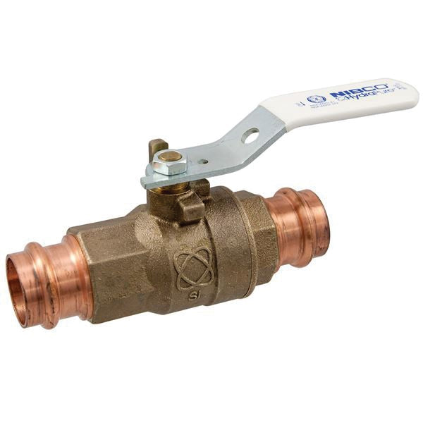 NIBCO NF840XD PC-585-80-LF 2 in. Silicon Bronze Full Port Press 250# Ball Valve