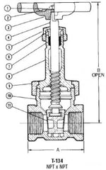 NIBCO NL1M00D T-134 2 Inch Bronze Full Port FNPT Gate Valve