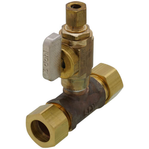 Sioux Chief 601G20CV Add-A-Line Brass OD Compression Valve Tee 5/8 x 1/4 Inch