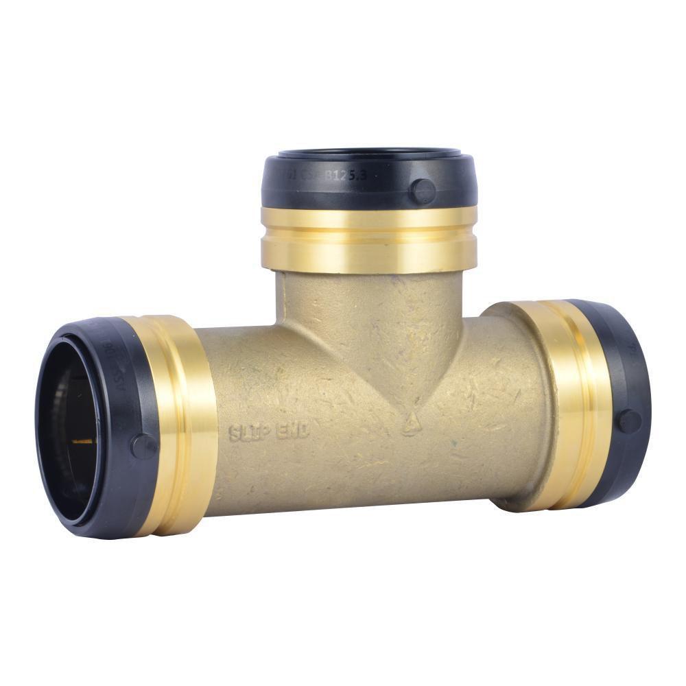 SharkBite UXL0354 2 Inch Slip Tee Brass Push-to-Connect Plumbing Fitting