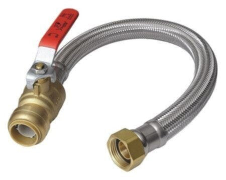 SharkBite U3088FLEX18BVLF Water Heater Connector 18 Inches Stainless Steel with Ball Valve