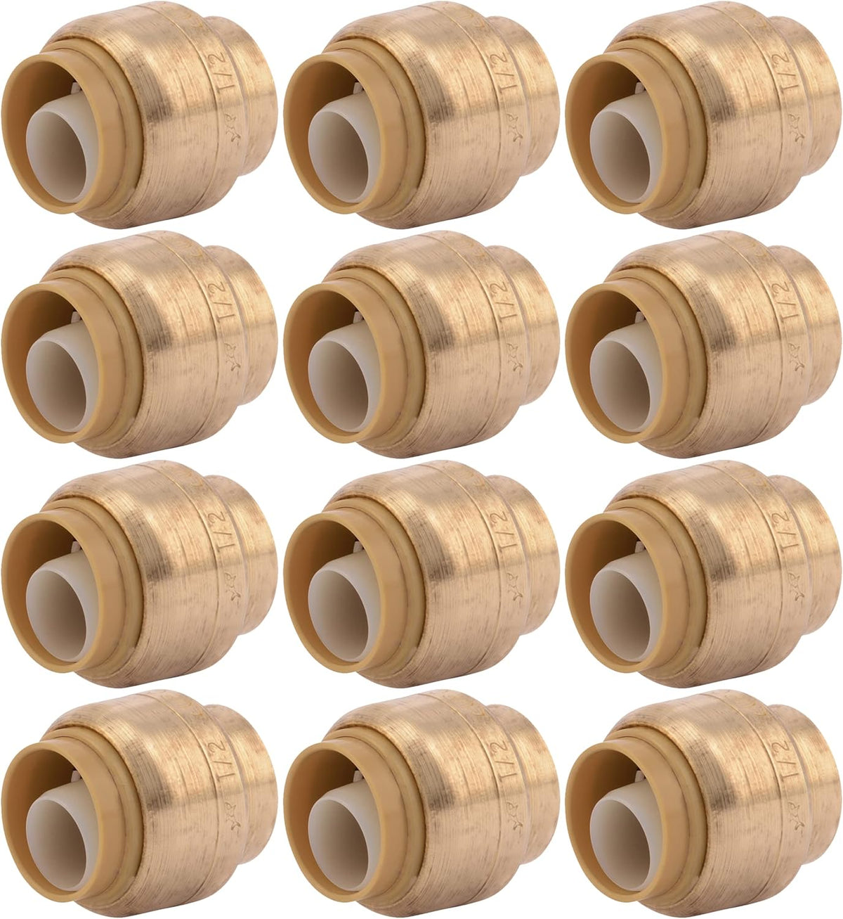 SharkBite U514LF 1/2 Inch End Cap Lead-Free DZR Brass Push-Fit Connection for PEX, Copper, CPVC