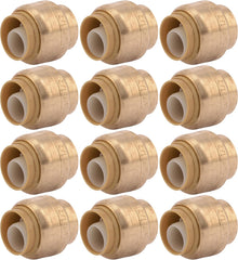 SharkBite U514LF 1/2 Inch End Cap Lead-Free DZR Brass Push-Fit Connection for PEX, Copper, CPVC