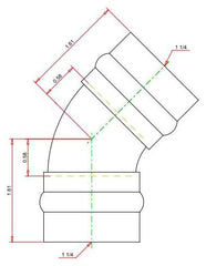 Viega 77033 ProPress Copper 45 Degree Elbow 1-1/4 inch Press x Press