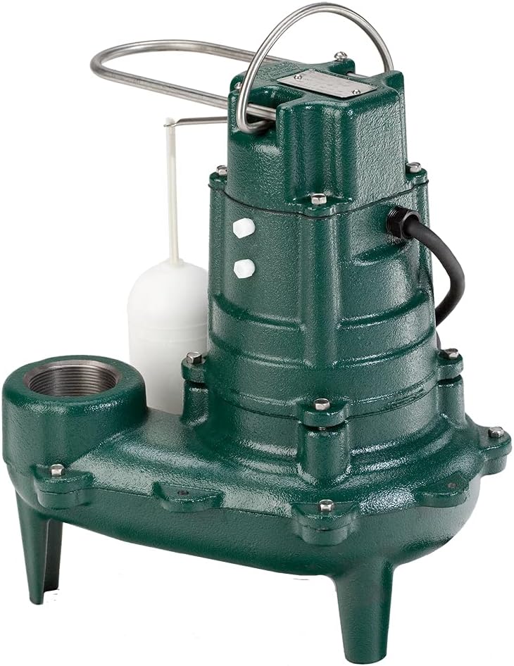 Zoeller 267-0001 Waste-Mate Sewage Pump 1/2 HP Submersible Green