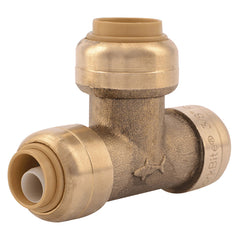 SharkBite U454LF 3/4 x 1/2 x 1/2 Inch Reducing Tee Push-Fit Brass Tee