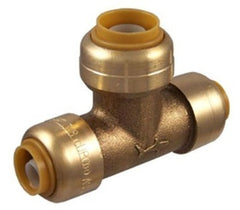 SharkBite U454LF 3/4 x 1/2 x 1/2 Inch Reducing Tee Push-Fit Brass Tee