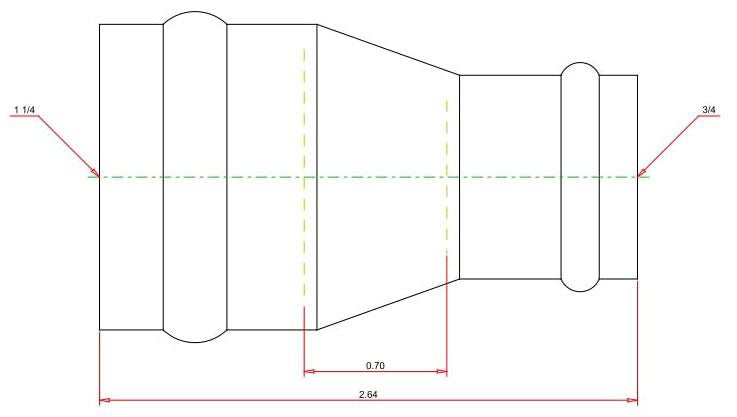 Viega 15593 ProPress Copper Reducer 1-1/4-Inch by 3/4-Inch P x P