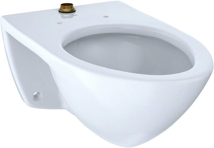 TOTO CT708U#01 Elongated 1.0 GPF Wall-Mounted Flushometer Toilet Bowl with Top Spud, White-CT708U, Cotton White