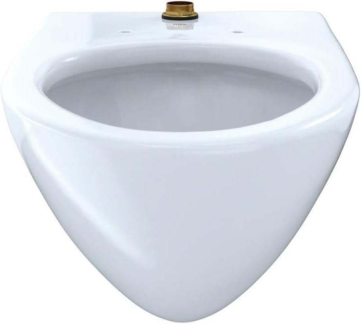 TOTO CT708U#01 Elongated 1.0 GPF Wall-Mounted Flushometer Toilet Bowl with Top Spud, White-CT708U, Cotton White