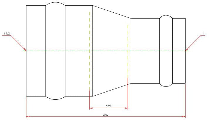 Viega 15588 ProPress Copper Reducer 1-1/2-Inch by 1-Inch P x P