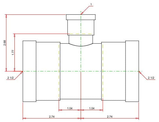 Viega 22293 ProPress XL-C Copper Tee 2-1/2 Inch x 2-1/2 Inch x 1 Inch Pack of 1