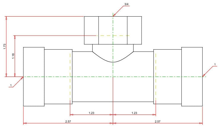 Viega 25416 MegaPressG Reducing Tee Carbon Steel 1 x 1 x 3/4 Inches