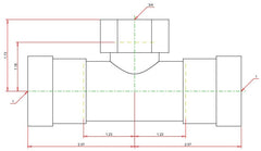 Viega 25416 MegaPressG Reducing Tee Carbon Steel 1 x 1 x 3/4 Inches